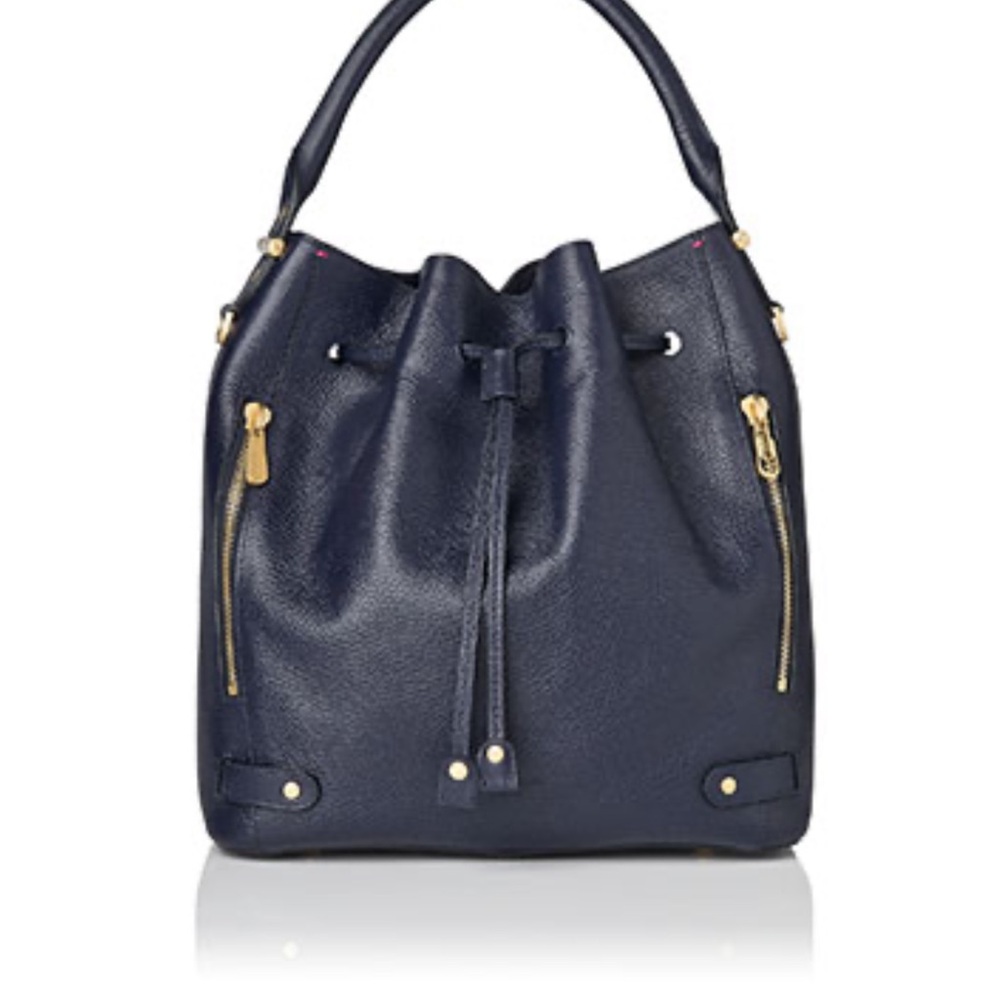 LK Bennett Navy Blue Jenna Bag with Gold  Hardware